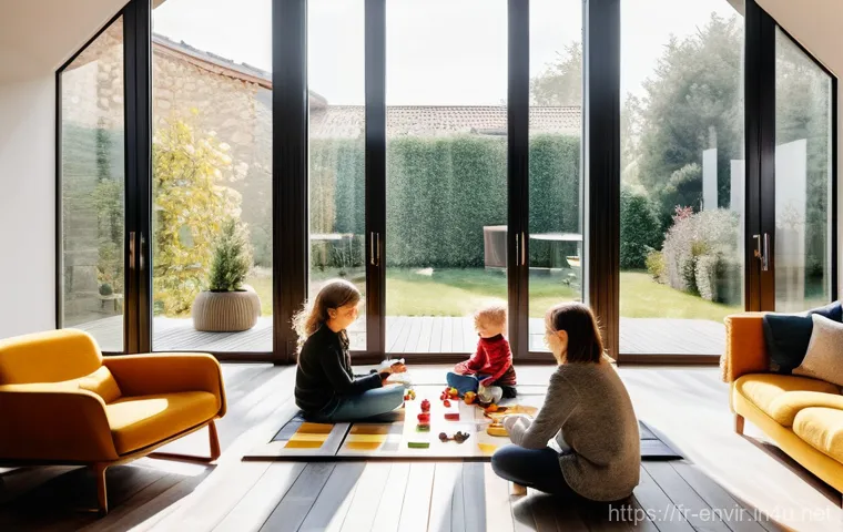 재생 가능 에너지 기술 - **Prompt:** A cozy, modern French family home in Bordeaux during late afternoon. The roof is seamles...