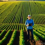 환경학을 위한 혁신적 연구 - **Prompt 1: Precision Agriculture of the Future**
"A vibrant, high-angle outdoor shot of a vast,...