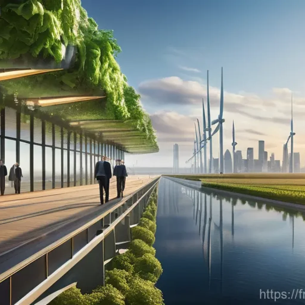 탄소 배출권 거래 - **Prompt:** A dynamic, futuristic cityscape at dawn, seamlessly blending advanced green architecture...